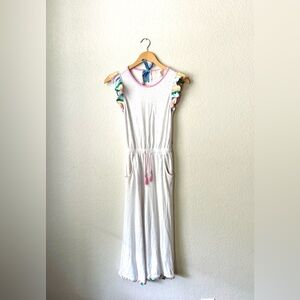 Matilda Jane Girl’s White Confetti Jumpsuit with Colorful Accents Size 10